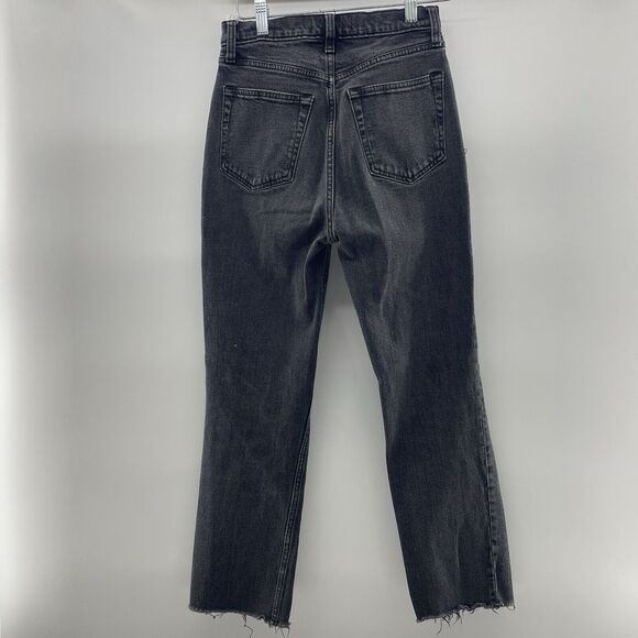 Abercrombie Fitch 26 2R The Ankle Straight Ultra High Rise Jeans Distressed - Picture 3 of 16
